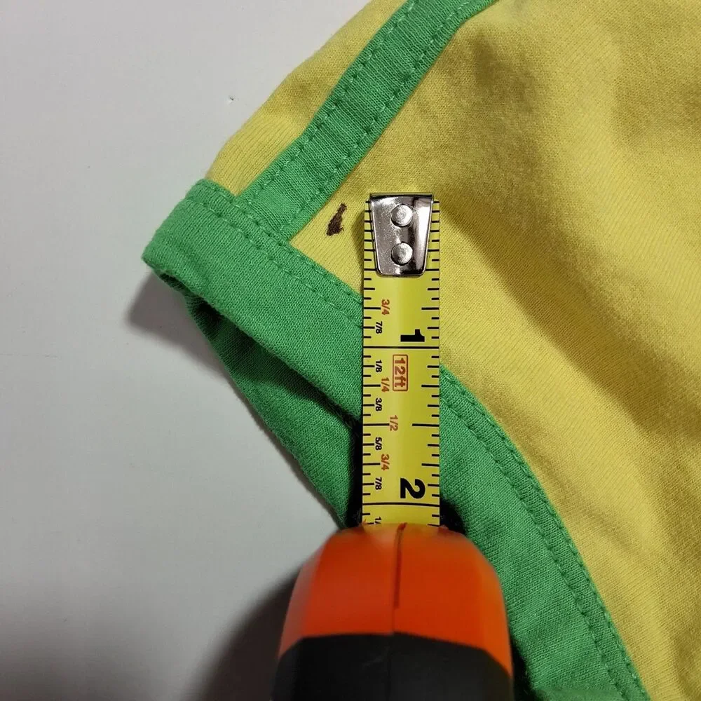 Grayson/Threads Girls XS Yellow/Green Brazil 78 Graphic Ringer Crew Tee Flaw